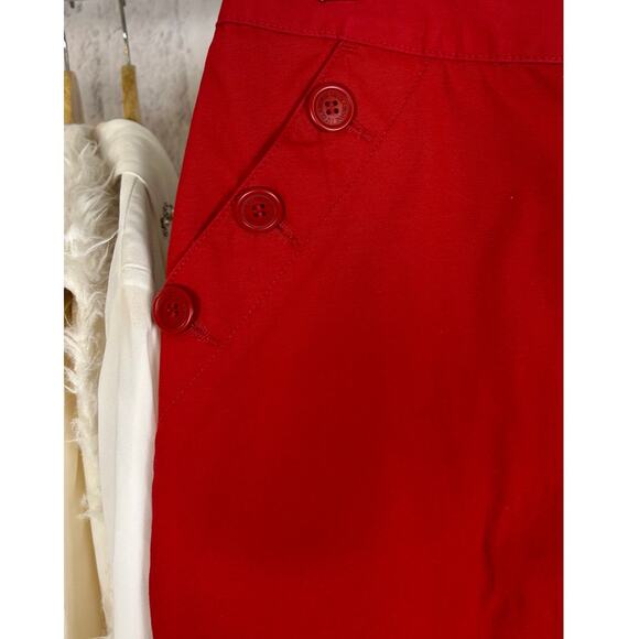 Liz Claiborne Women's Size 6 Red Knee Length Button Pocket Skirt #0385 - Picture 8 of 11